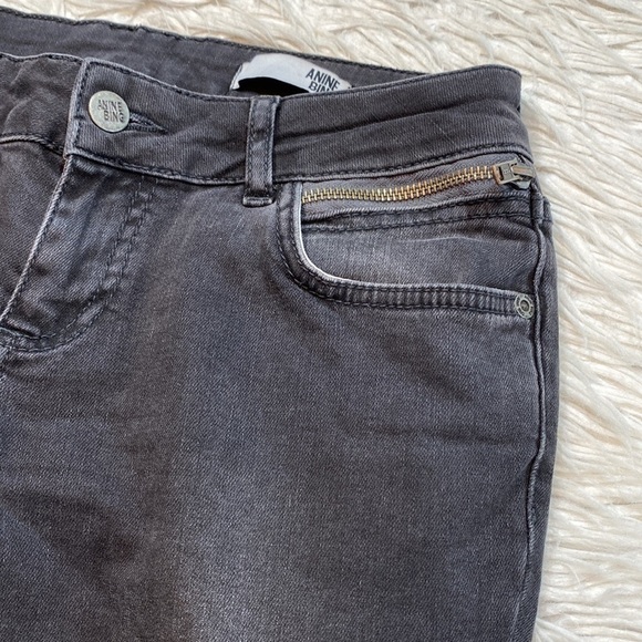 ANINE BING Double Zip Washed Black Low Rise Zipper Ankle Skinny Jeans sz 27 - Picture 6 of 14